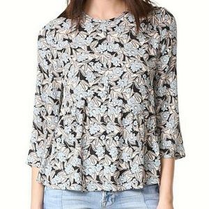 Rebecca Taylor Bijou Silk Asymmetrical Blouse